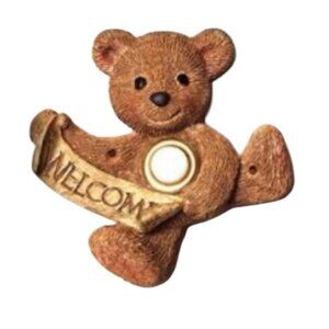 Vicki Lane Bear Doorbell Decor Lighted Push Button Hand Painted Surface Mount
